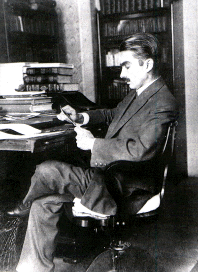 Monteiro Lobato na redação da "Revista do Brasil" nos anos 20.